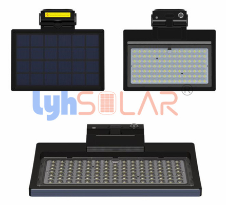 luzes solares portáteis do preto 15W exteriores com saída 1350Lm brilhante alta para a iluminação do jardim