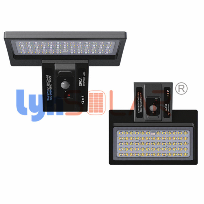 luzes exteriores do movimento 3000-6000K solares com os 4 modos de iluminação IP65 impermeáveis com painel solar