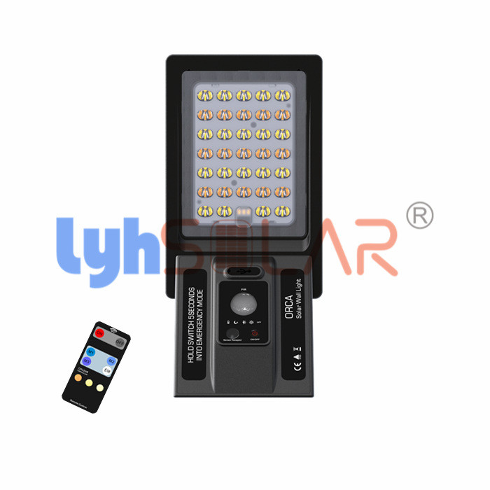 Luzes de cerca de deck solar de controle remoto 3W Luzes de chão 3000-6000k ao ar livre com sensor de movimento PIR