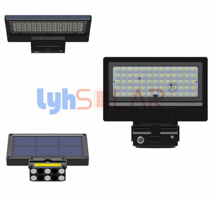 Luzes exteriores solares portáteis pretas de 5W 10w com o sensor com tipo ângulo da lente do PC de feixe de II